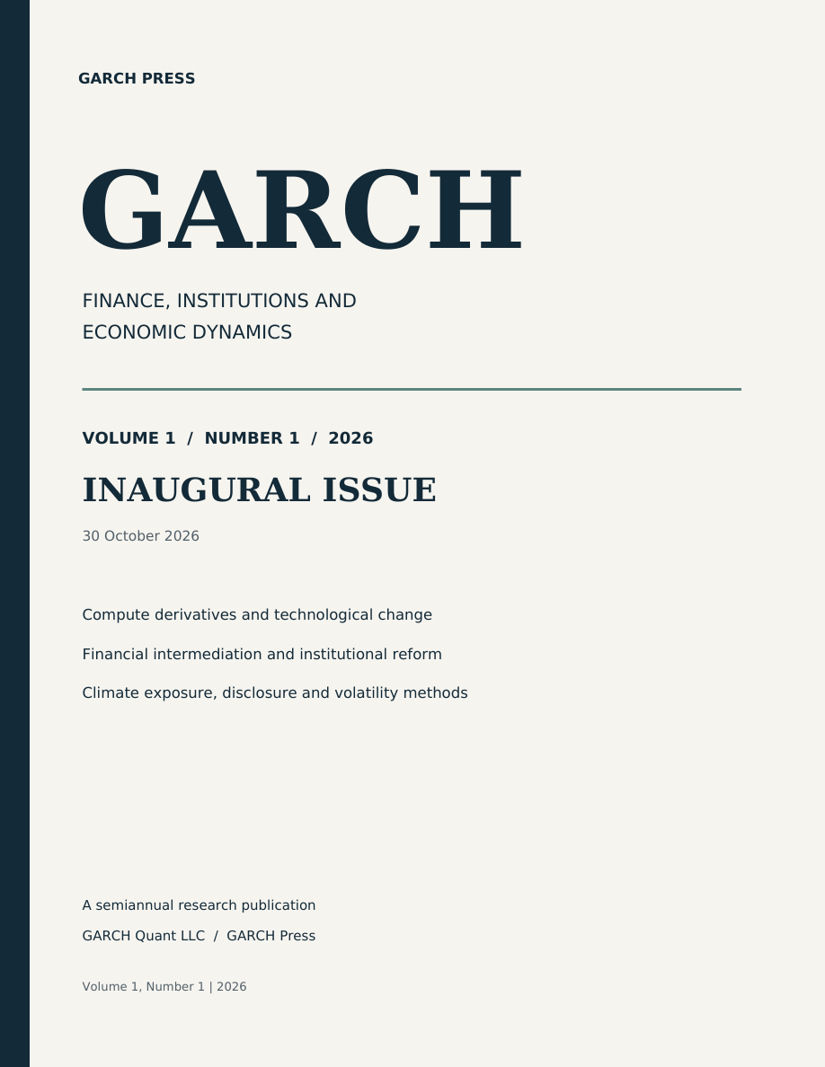 GARCH Volume 1 Number 1 inaugural issue cover
